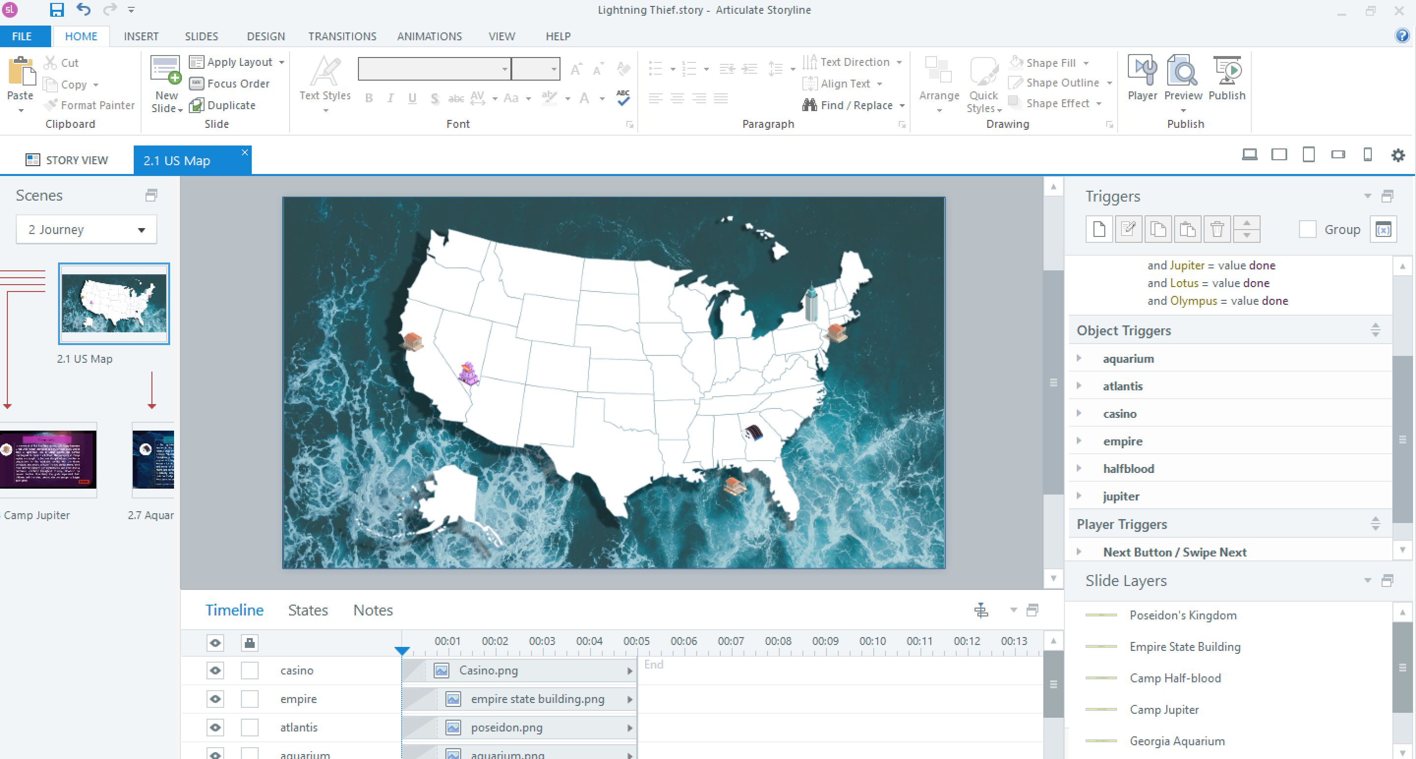 Layers, Triggers, and Variables
